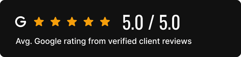 Avg. Google rating from verified client reviews