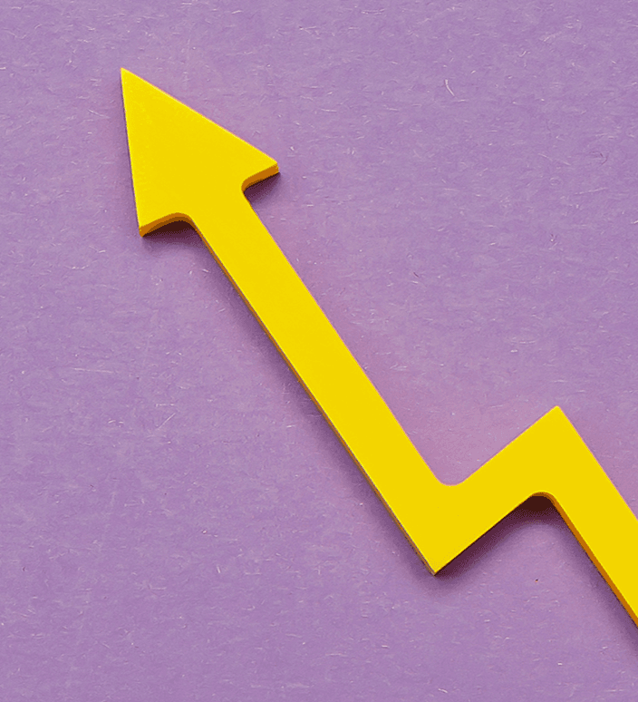 Growth arrow showing upward trend
